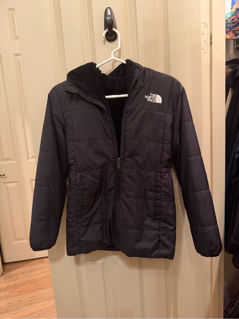 The North Face Kids Black Puffer Jacket with Plush Lining